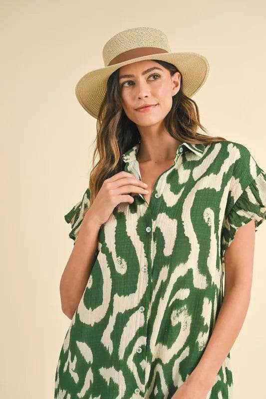 Annie Wear Abstract Printed Frill Sleeve Shirt Mini Dress Trendsi d2a1143e0cea4e97b3249abd46de0982-Max-Origin