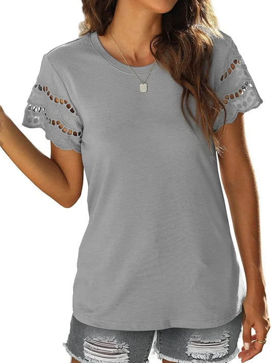 Round Neck Short Sleeve Casual T-Shirt Trendsi d2bac204f0334faabd6a4a03c5e7122e-Max-Origin