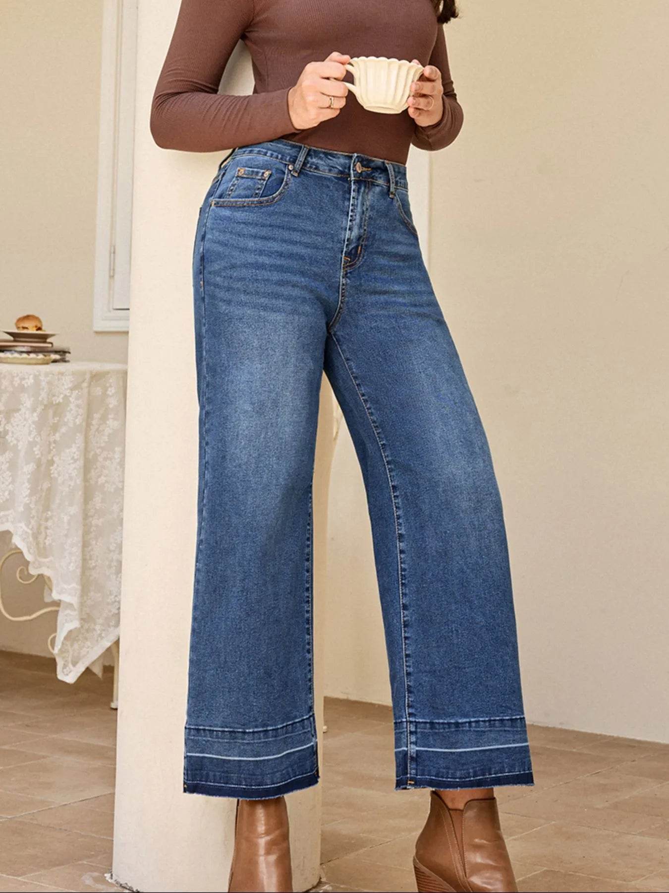 High Waist Wide Leg Washed Jeans Trendsi d2e9f25c-53f3-401b-8905-701ff17d49b7-Max-Origin