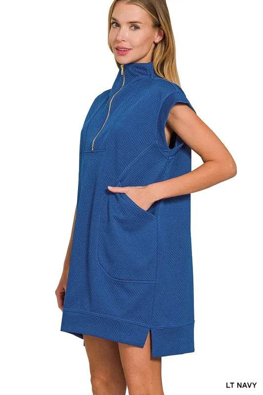 Zenana Textured Knit Jacquard Quarter Zipper Mini Dress Trendsi d31c951502ae4adf9b6aefd8c837922d-Max-Origin