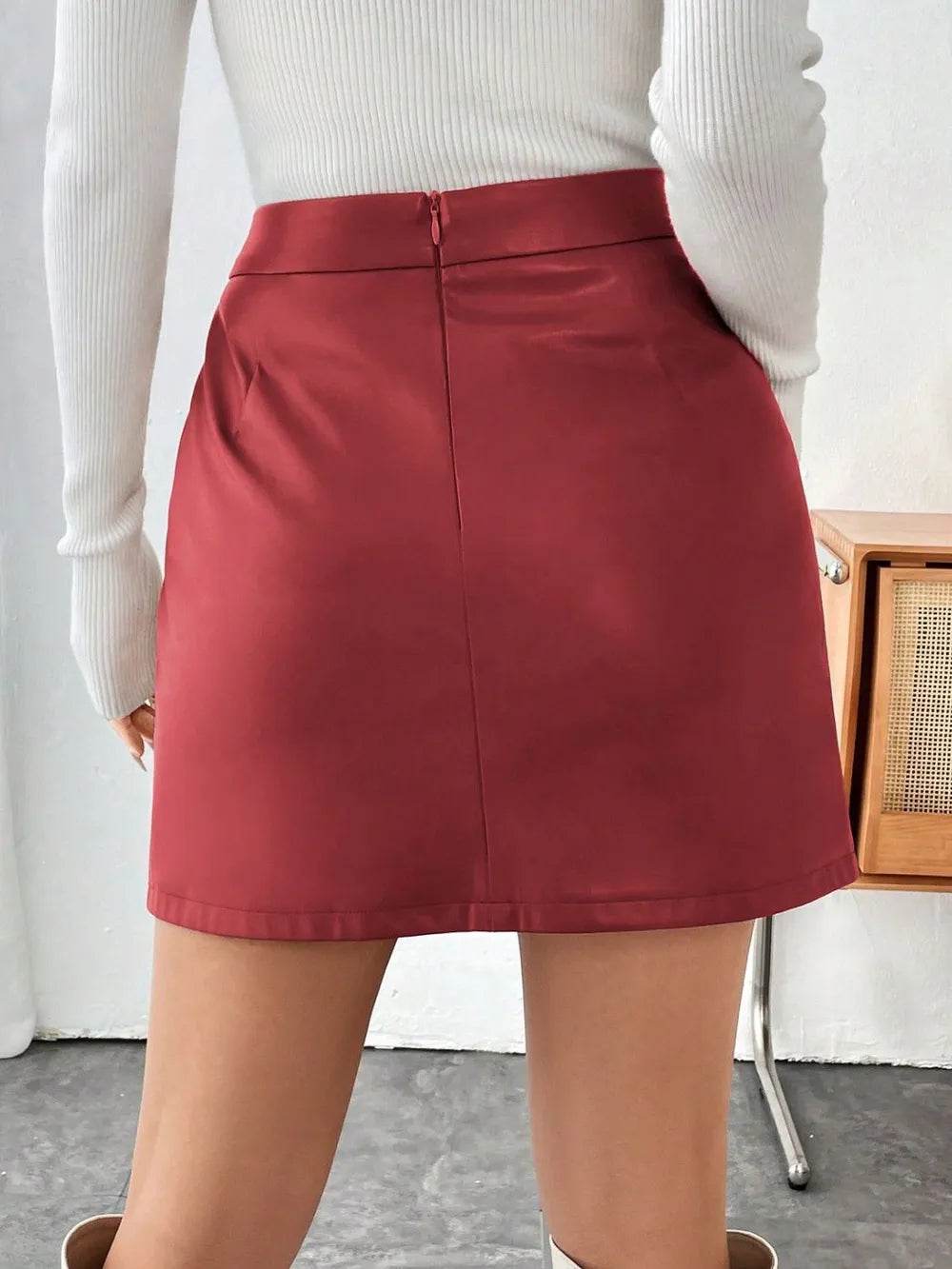 Mini Skirt with Zipper Trendsi d3297f94-05d1-46b0-beab-ac3f620f0b61-Max
