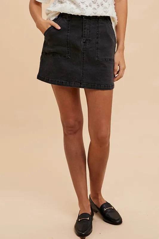 Annie Wear Cargo Denim Mini Skirt Trendsi d334cd19-ecc8-4596-a760-1970a29d44c4-Max