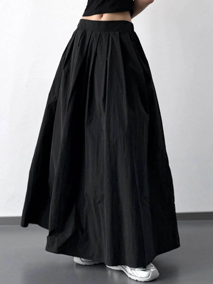 Pleated Linen Maxi Skirt Black Trendsi d33d20fd-def8-45f4-928b-a951eea57b6d-Max-Origin