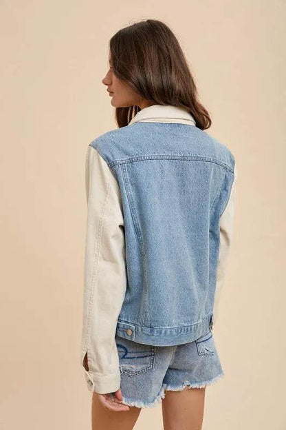Annie Wear Collared Neck Double Placket Denim Jacket Trendsi d384e687-98a2-43ed-9b40-23c00ae96be4-Max