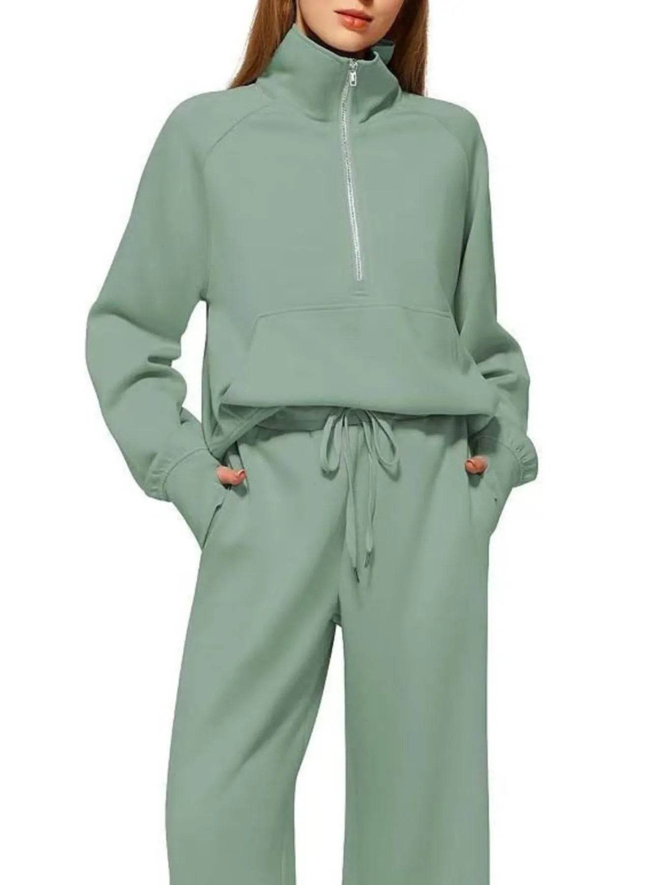 Half Zip Long Sleeve Top and Pants Set Trendsi d3906f16-df19-4907-96a3-960db85ffa29-Max-Origin