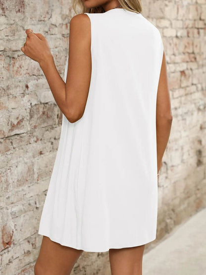 Tied Front Pleated Sleeveless Mini Dress Trendsi d3af2da5-9a54-45fd-8678-891e811a21ca-Max