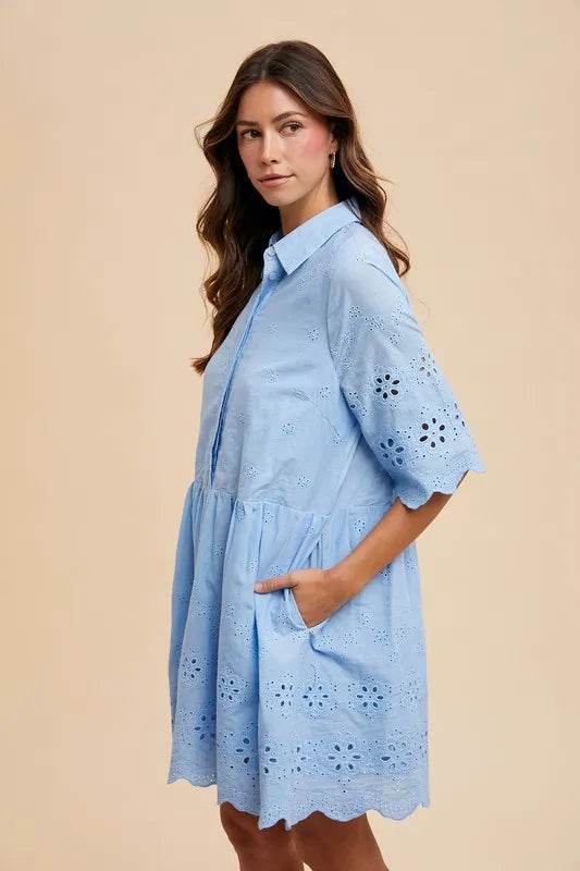 Annie Wear Embroidered Scallop Edge Detail Mini Shirt Dress Trendsi d3afadbd60e4437cac1d950940197c92-Max-Origin