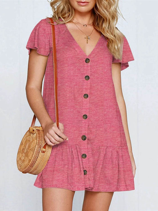Ruffled V-Neck Mini Dress Dusty Pink Trendsi d3b8a739-6054-43d8-bc4a-ab458f500efa-Max-Origin