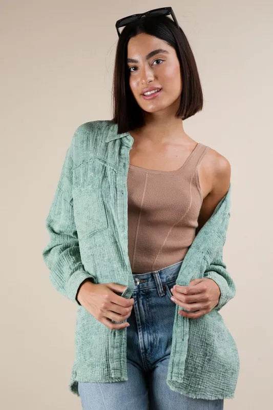 VERY J Mineral Washed Gauze Button Down Shirt Trendsi d3e8b196d7ca43429cacdc2f1eaedc10-Max-Origin