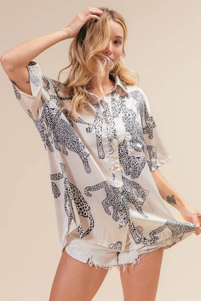 BiBi Leopard Print Short Sleeve Silky Satin Shirt Top Trendsi d4579077b5f54a22bc0dc0753d832c63-Max-Origin