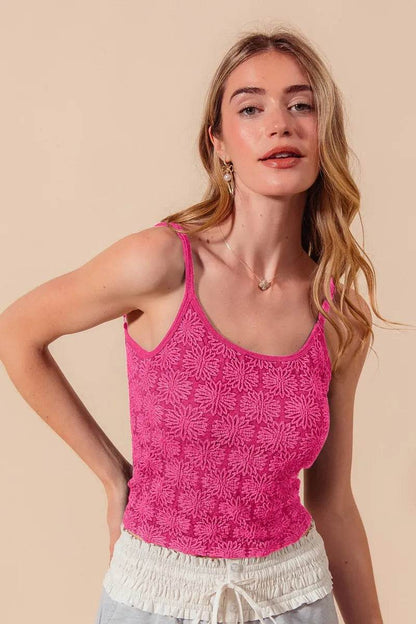 SO ME Two Tone Floral Seamless Tank Top FUCHSIA Trendsi d468bbc4cbc443b8b3c1de1e069adc83-Max-Origin