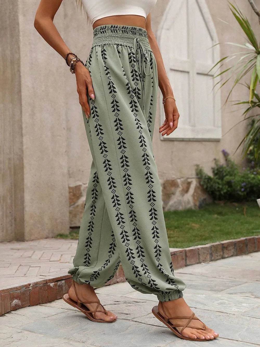 Tied Printed High Waist Pants Trendsi d47c9e2d-1884-4964-9e86-f0db98db69f6-Max