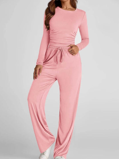 Round Neck Long Sleeve Top and Pants Set Trendsi d4cb382b956d4bb6b6851f2d8b0f7136-Max-Origin
