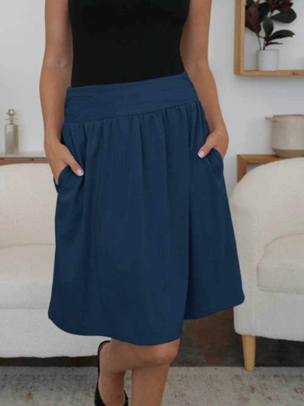 FAM-FAM Elastic Waist Skirt with Pockets Trendsi d4d33888-c259-4d45-a611-fa62f26ac14f-Max