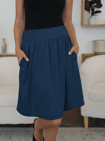 FAM-FAM Elastic Waist Skirt with Pockets Trendsi d4d33888-c259-4d45-a611-fa62f26ac14f-Max
