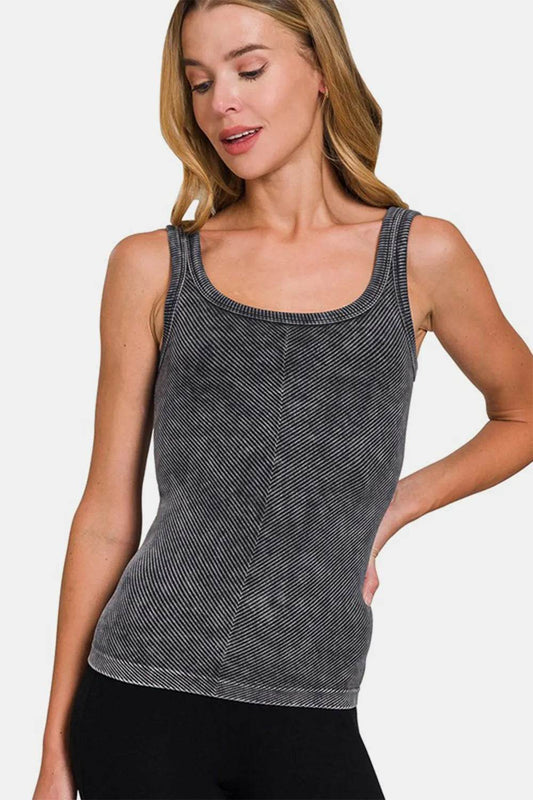 Zenana Ribbed Scoop Neck Tank Black Trendsi d5006f46-16c5-4732-af55-c7370899e331-Max
