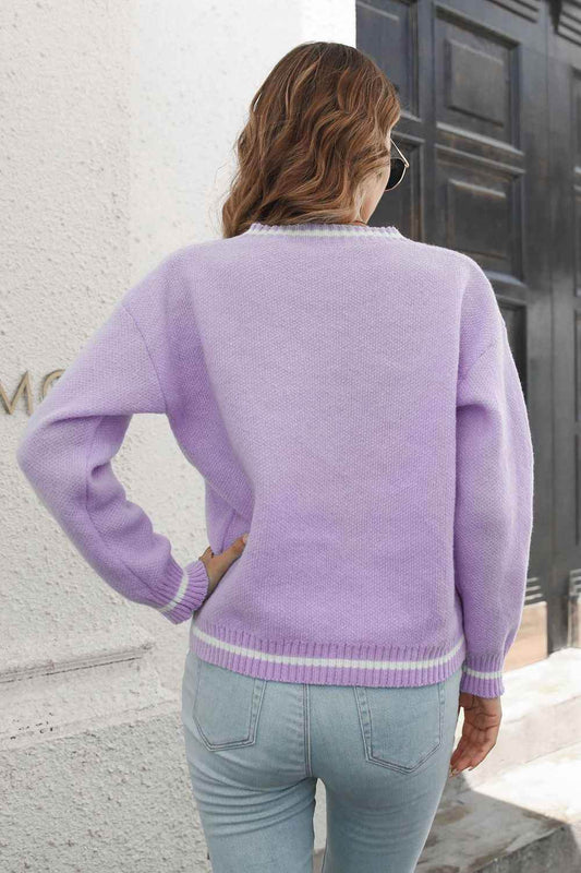 Skeleton Pattern V-Neck Long Sleeve Pullover Sweater Trendsi d500a7dafae7442381a7d76b1b0e2387-Max