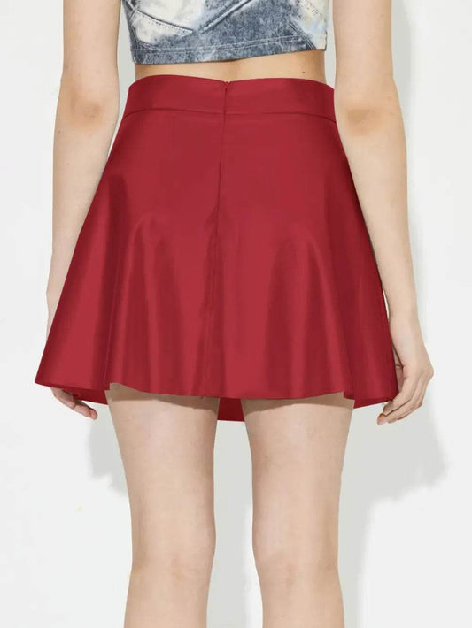 Ruched Mini Skirt with Zipper Trendsi d50f1c92-774d-4907-afcc-28469ccda97e-Max