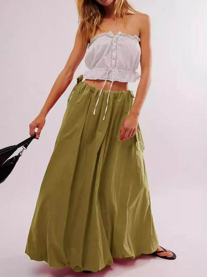 Side Bow Maxi Skirt with Pockets Olive Trendsi d54c7423-0dce-4660-8311-935028e0f8a0-Max-Origin