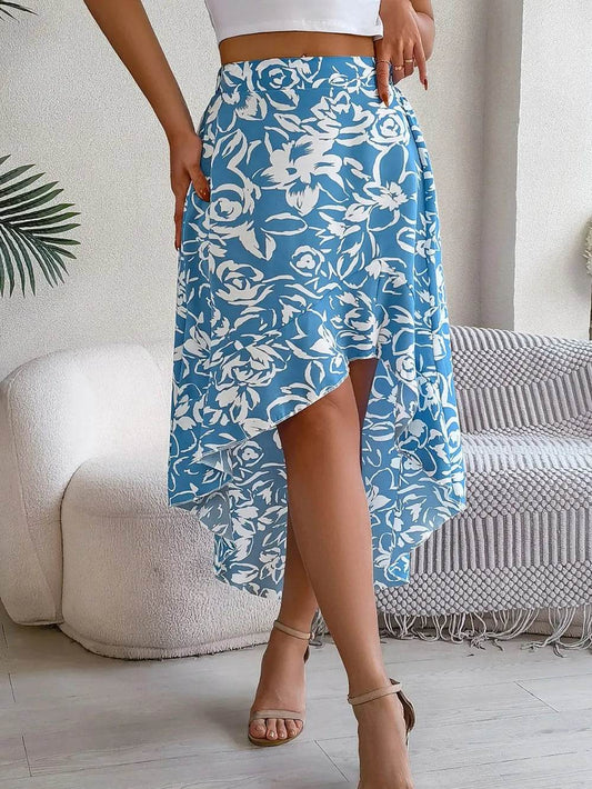 High-Low Printed High Waist Skirt Pastel Blue Trendsi d55c72dc-b440-43f3-977d-e08b4eb79878-Max