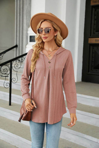 Long Sleeve Hooded Blouse Dusty Pink Trendsi d6010ae6a689434e837ce71990890719-Max