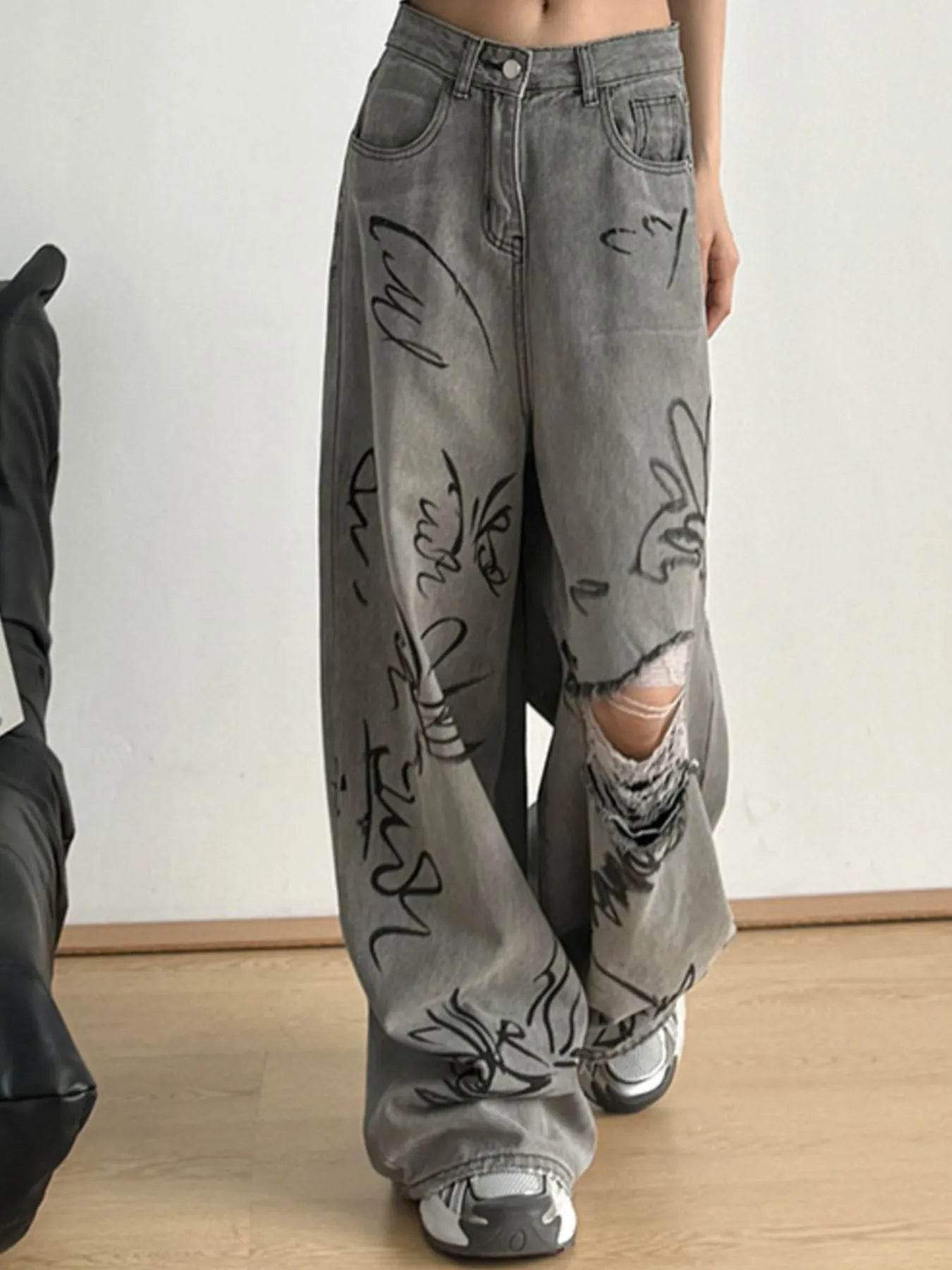 Printed Distressed Wide Leg Jeans Trendsi d6183161-1382-4f3b-9c5c-dfd548b2d043-Max-Origin