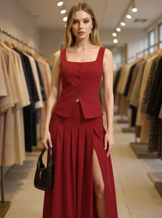 Square Neck Tank and Pleated Slit Skirt Set Burgundy Trendsi d62dcabf-acad-463d-90ab-ac9e6f53be34-Max-Origin