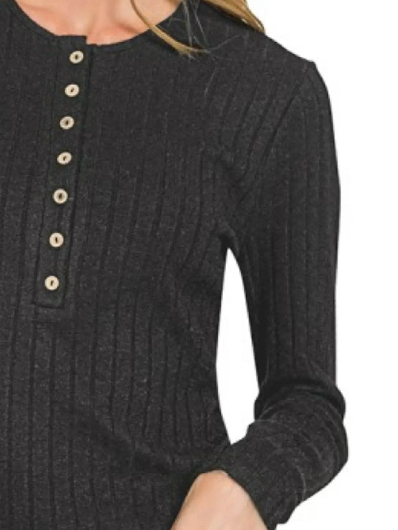 Zenana Ribbed Long Sleeve Half Button Top Trendsi d62e9f44-b2bc-43af-950d-8dc3da37269e-Max-Origin