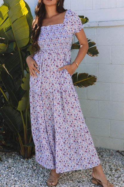 Tiered Floral Shirred High Waist Maxi Dress Trendsi d64c36e4-57a7-4850-899b-125ac78ce421-Max-Origin
