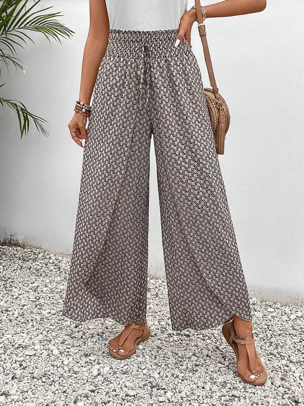 Tied Printed Wide Leg Pants Light Gray Trendsi d66085c6-6f52-4086-b6e6-5c8a4dd1b0be-Max