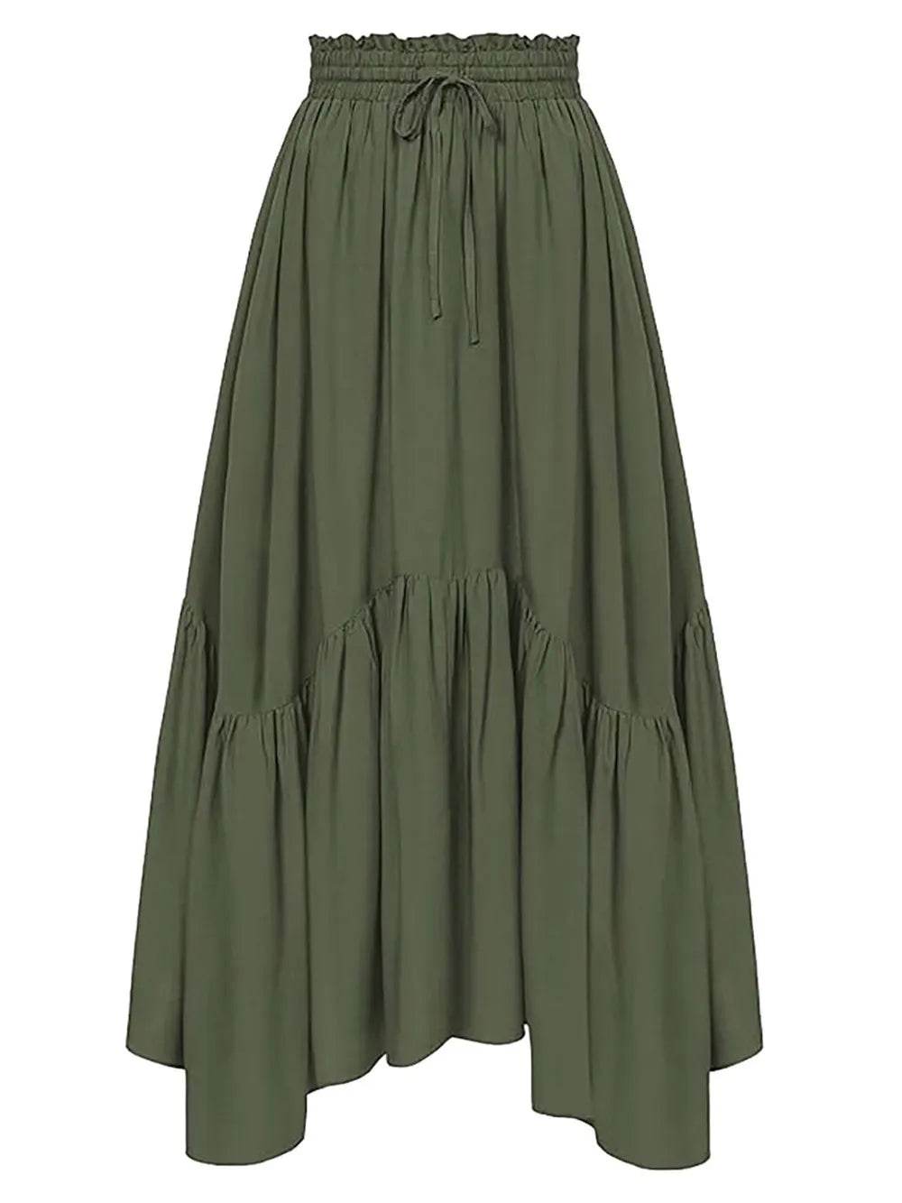 Smocked Waist Band Ruched Layered Skirt Trendsi d6aaf293-3faa-42d3-8376-ef7013627352-Max