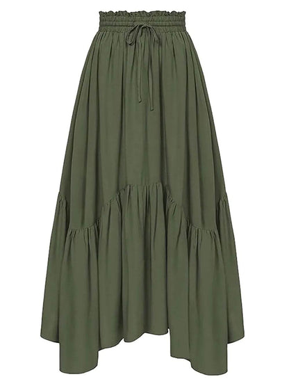 Smocked Waist Band Ruched Layered Skirt Trendsi d6aaf293-3faa-42d3-8376-ef7013627352-Max