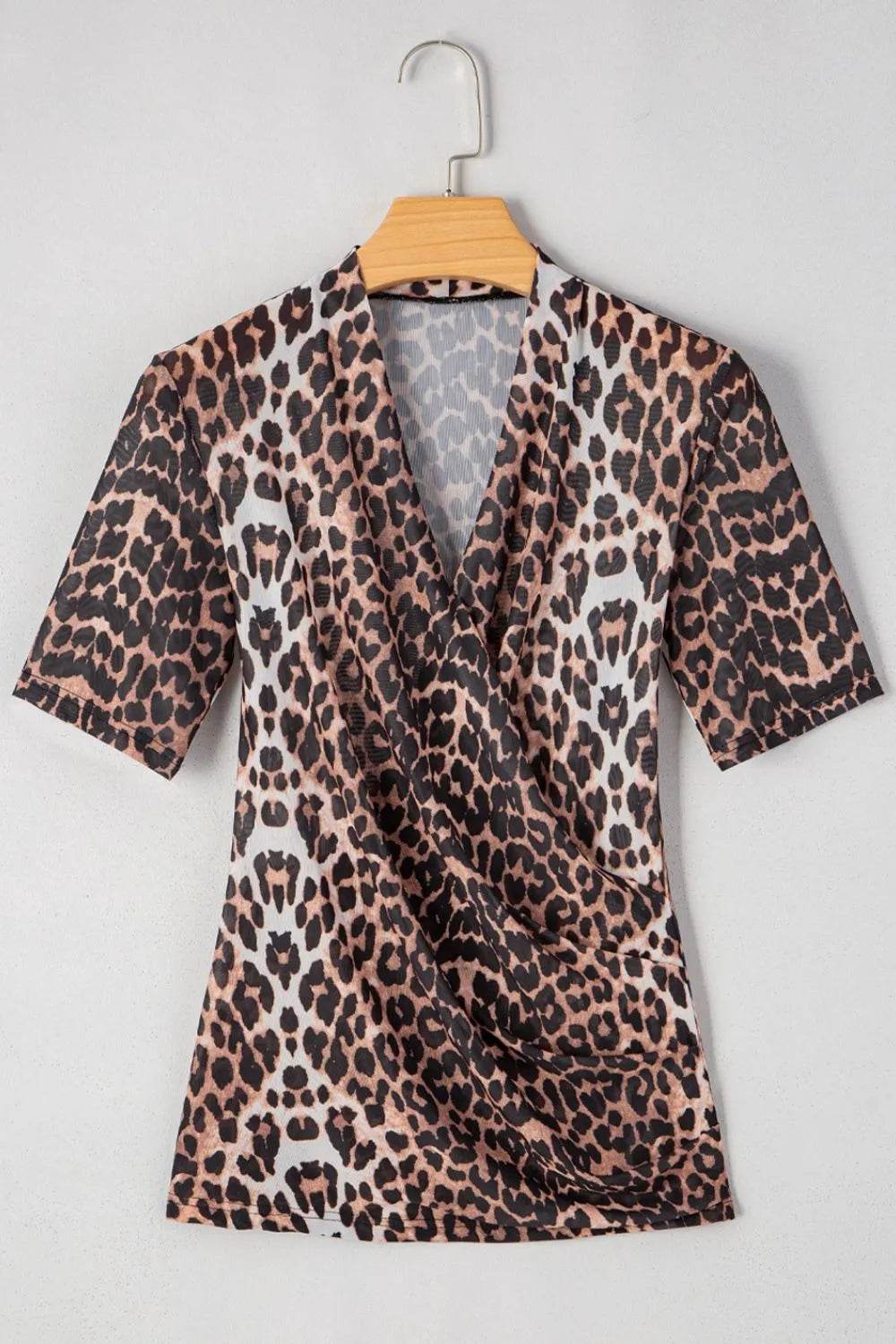 Leopard Wrapped V Neck Slim Short Sleeve Top Trendsi d6ddded0-6d33-4b48-94cb-54e491308921-Max-Origin