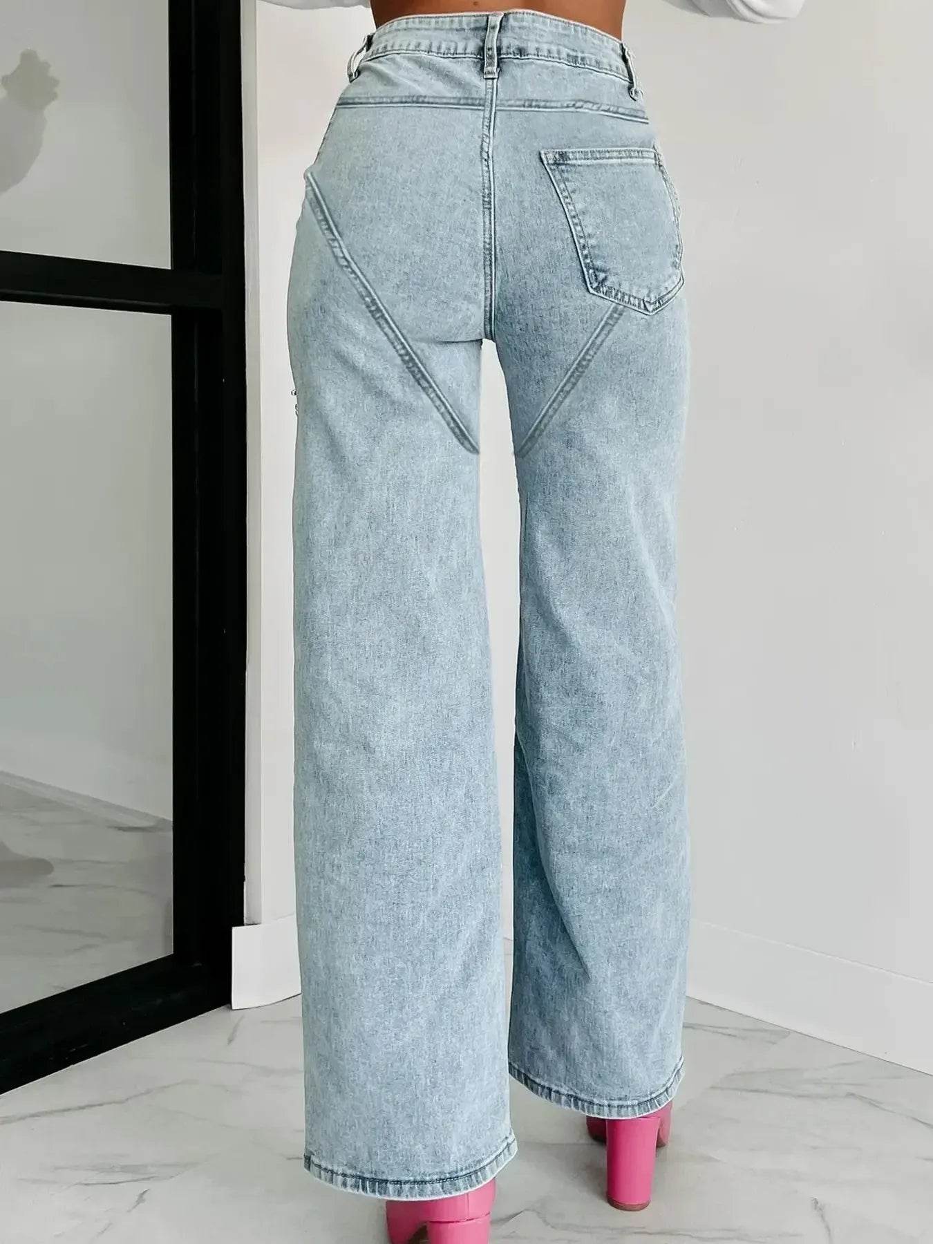 High Waist Cut-Out Wide Leg Jeans Trendsi d70e7c7c9c2d436ea1e32aacfd6481c8-Max-Origin