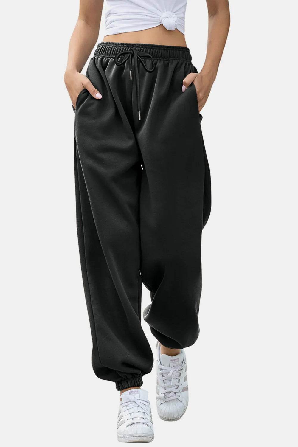 Elastic Waist Joggers with Pockets Black Trendsi d715177d-784f-41df-a37a-1db162b56a9a-Max