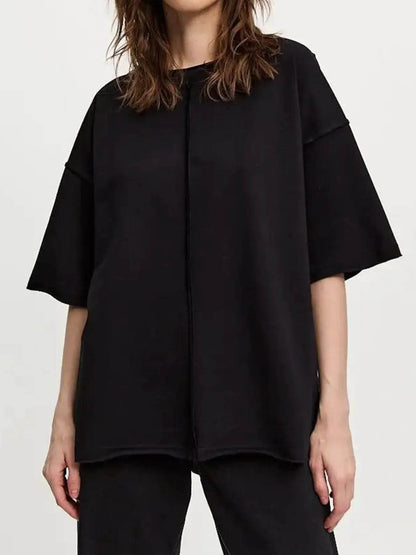 Round Neck Half Sleeve T-Shirt Black Trendsi d71e4356-9388-45da-a810-40ea1ab350ad-Max-Origin
