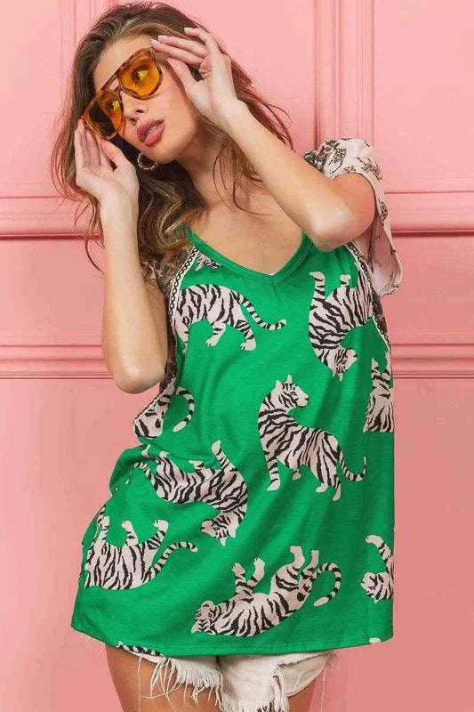 BiBi Tiger Printed Jersey Block T-Shirt with Aztec Trim Trendsi d760953254704a4ebe3ff96e2c5c6ee4-Max-Origin