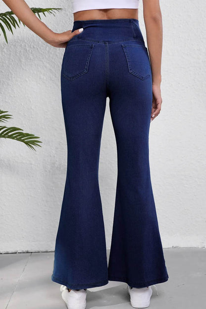 Asymmetric Waist Flare Jeans Trendsi d7bea2a3-38b4-4608-a9b8-d9018b7b9d58-Max
