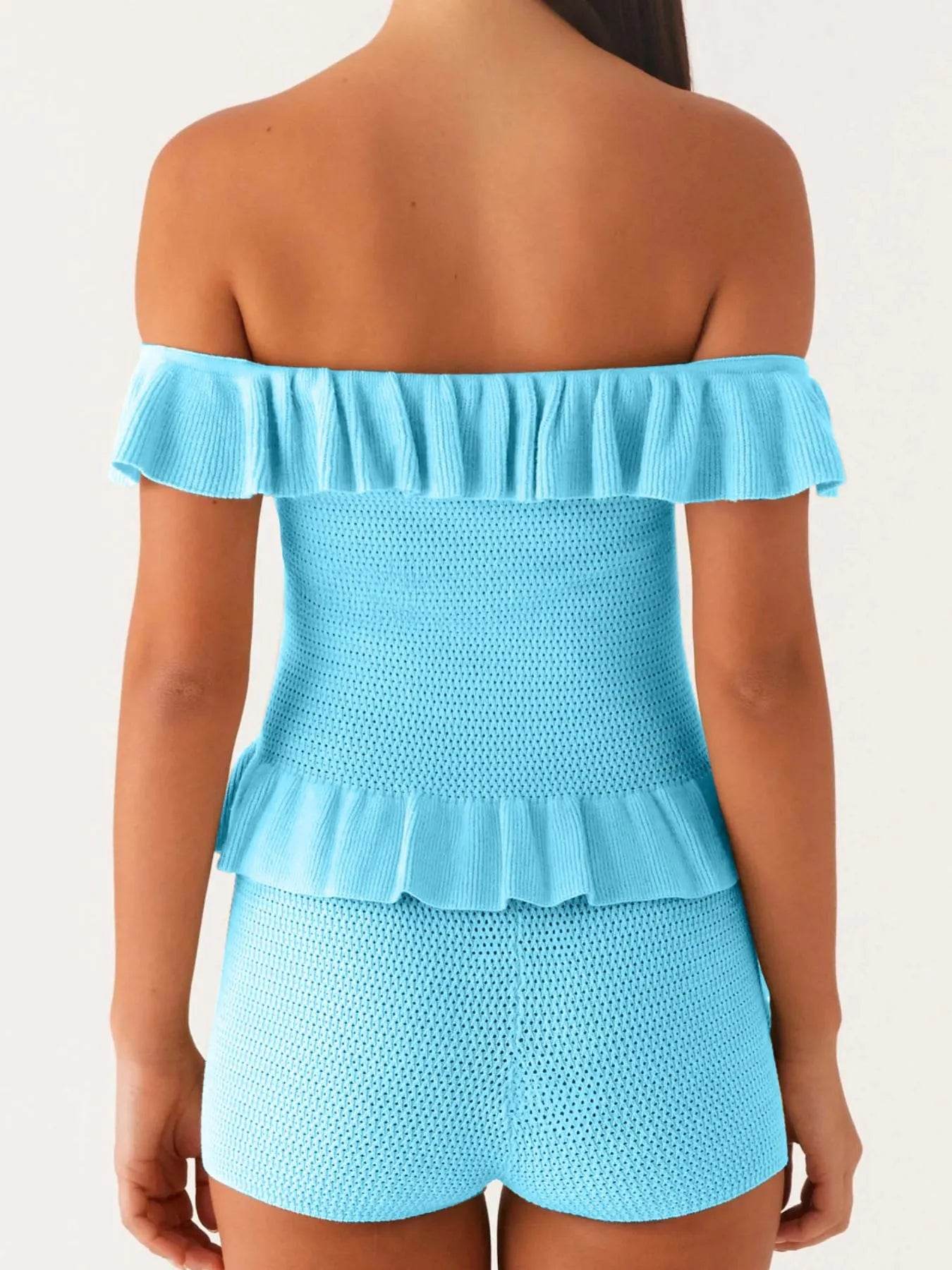 Off-Shoulder Ruffle Top and Shorts Sweater Set Trendsi d7df8e32-368f-48db-95be-cad00690bd61-Max-Origin