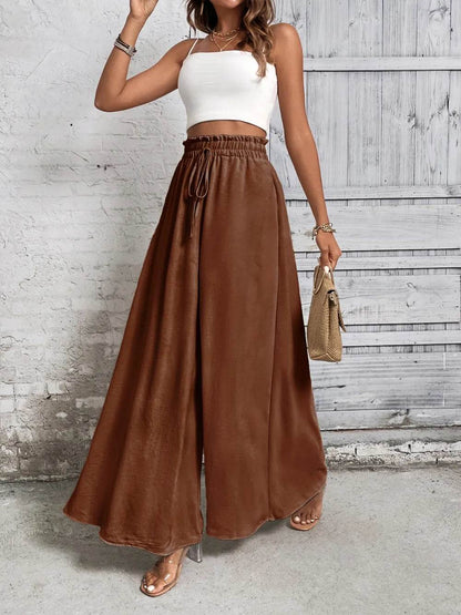 Honey Tied High Waist Wide Leg Pants Brown Trendsi d80c485e-9337-4042-b157-06a56a95c3a7-Max