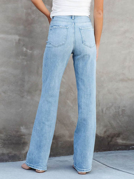 Washed Straight Leg Jeans Trendsi d819f8e393bc453ea7e0732268c771c3-Max