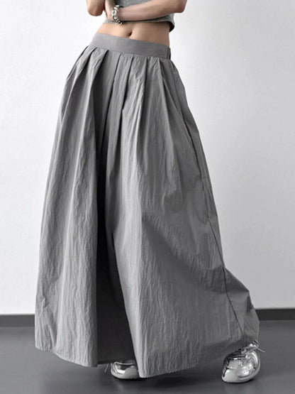 Pleated Linen Maxi Skirt Grey Trendsi d833f215-2662-44f1-a21c-2380fc841de9-Max-Origin