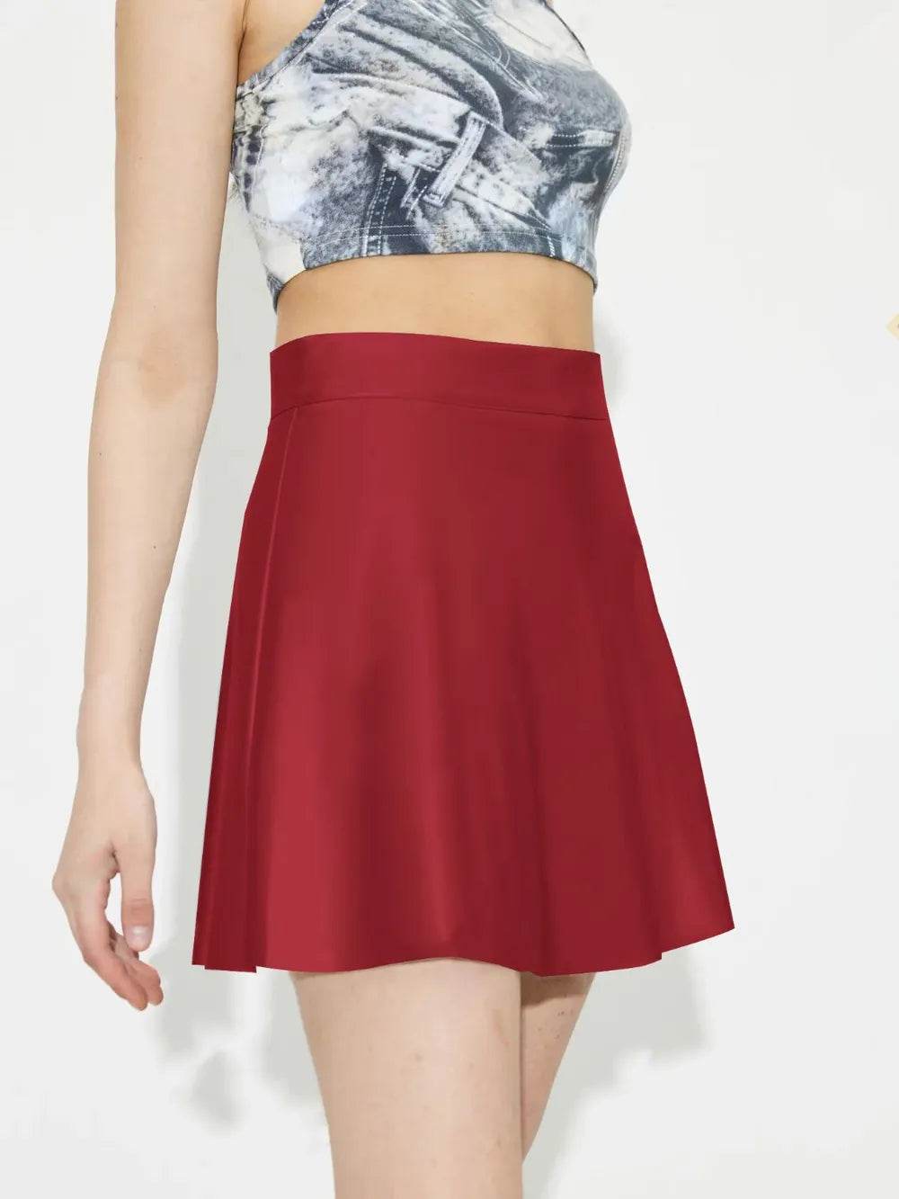 Ruched Mini Skirt with Zipper Trendsi d846e02c-1257-46a7-b51f-1d3485792e77-Max