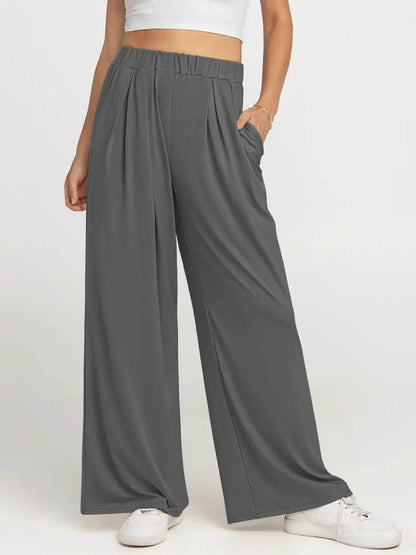 Elastic Waist Wide Leg Pants Gray Trendsi d84a9d4a-92d3-4390-bfcd-7a9d66772876-Max