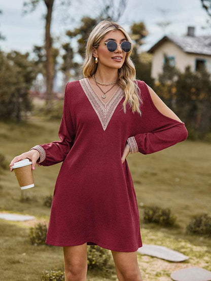 V-Neck Cutout Sleeve Mini Dress Trendsi d89bc85be9c44c50b8ba37dfdbdb59c2-Max