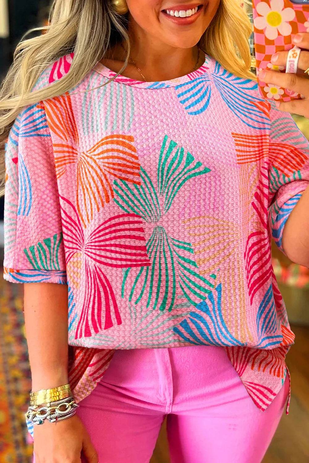 Printed Waffle Knit Oversized T-Shirt Trendsi d8a5de0e-b09a-4131-8ac1-5b773a1fdf50-Max-Origin