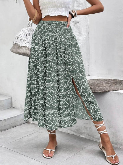 Slit Smocked Printed Skirt Trendsi d8a74eef-77d7-4f6e-8dc3-d88d2c3171bf-Max-Origin