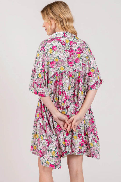 SAGE + FIG Floral Button Down Mini Shirt Dress Trendsi d8ae172f-02b3-45de-bba7-01f620c3b2e6-Max