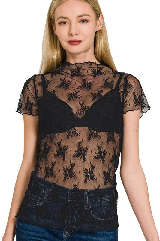 Zenana Lace See-through Layering Short Sleeve Top BLACK Trendsi d8dd385f-97a1-42e4-a34a-0cd1253f6cab-Max-Origin