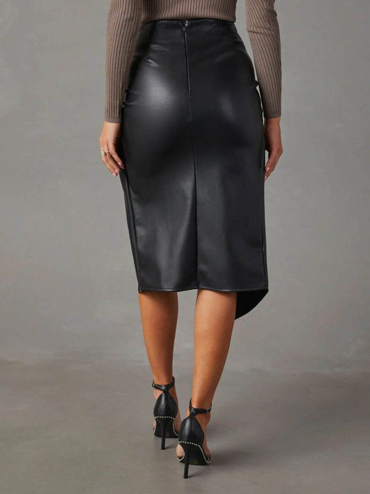Twist Detail High Waist Skirt Trendsi d8ee24ec55d045399a5f7484bb04a966-Max